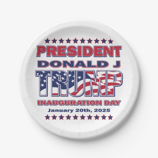 Präsident Trump Einweihung 2025 Pappteller (Vorderseite)