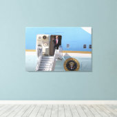 Präsident Trump entzieht Luftwaffe Eins Leinwanddruck (Insitu (Holzboden))