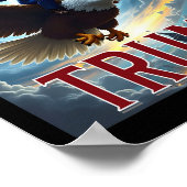 Präsident Trump fährt einen Adler. Patriotic Polit Poster (Ecke)