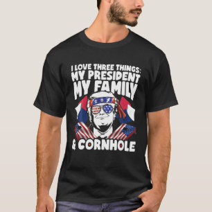Präsident Trump Familie Cornhole MAGA Bean Bag Ju T-Shirt