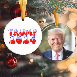 Präsident Trump Foto für Patriotische Wahlen 2024 Keramik Ornament
