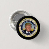 Präsident Trump Foto Presidential Seal Button (Vorne & Hinten)