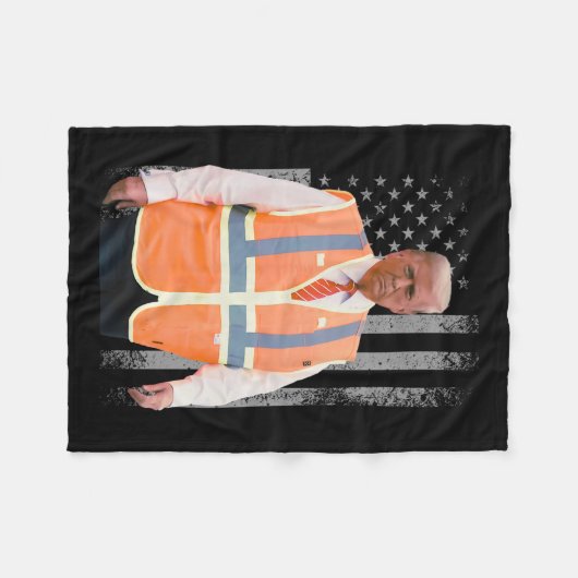 Präsident Trump Garbage Truck Worker Vest USA Flag Fleecedecke (Vorderseite (Horizontal))