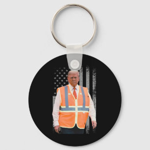 Präsident Trump Garbage Truck Worker Vest USA Flag Schlüsselanhänger
