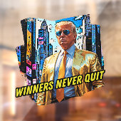 Präsident Trump - Gewinner geben nie auf Fensteraufkleber (Blatt 2)