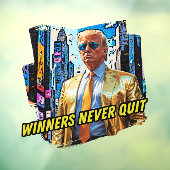 Präsident Trump - Gewinner geben nie auf Fensteraufkleber (Blatt 3)