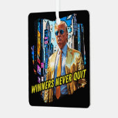 Präsident Trump - Gewinner geben nie auf Ornament Aus Metall (Vorderseite links)