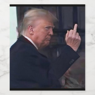 Präsident Trump gibt den Stinkefinger Weinetikett