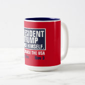 Präsident Trump hat sich für die USA entschieden Zweifarbige Tasse (VorderseiteRechts)