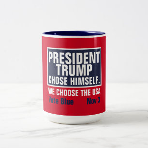 Präsident Trump hat sich für die USA entschieden Zweifarbige Tasse