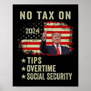 Präsident Trump Keine Steuer Auf Trinkgelder Übers Poster