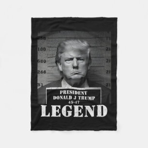 Präsident Trump Legend Mugshot Fleecedecke