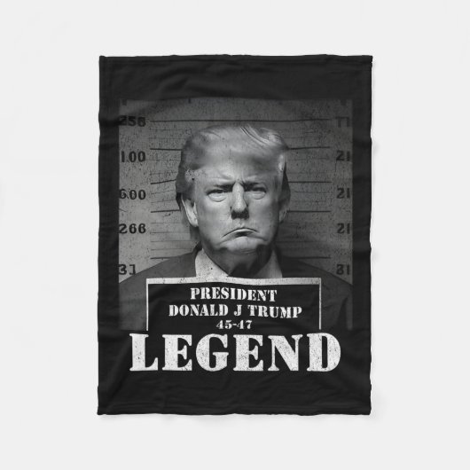 Präsident Trump Legend Mugshot Fleecedecke (Vorderseite)