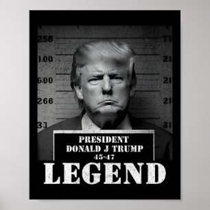 Präsident Trump Legend Mugshot Poster