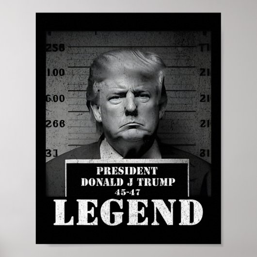Präsident Trump Legend Mugshot Poster (Vorne)