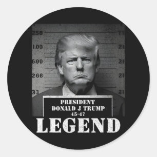 Präsident Trump Legend Mugshot Runder Aufkleber