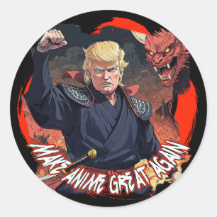 Präsident Trump macht Anime wieder groß Runder Aufkleber