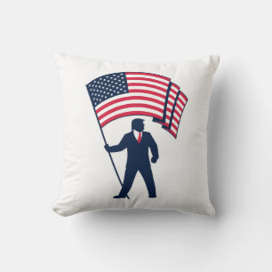 Präsident Trump mit der Flagge der USA  Kissen