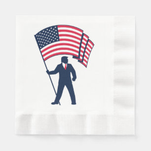 Präsident Trump mit der Flagge der USA Serviette