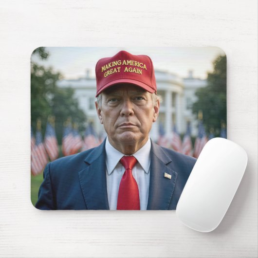 Präsident Trump mit einem Red MAGA Hat Mousepad (Mit Mouse)