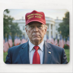 Präsident Trump mit einem Red MAGA Hat Mousepad