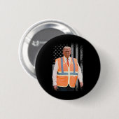 Präsident Trump Müllwagen Arbeiter Weste USA Flagg Button (Vorne & Hinten)