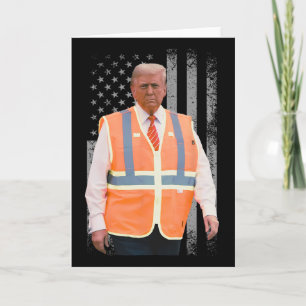 Präsident Trump Müllwagen Arbeiter Weste USA-Flagg Karte
