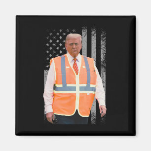 Präsident Trump Müllwagen Arbeiter Weste USA-Flagg Magnet