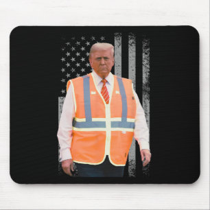 Präsident Trump Müllwagen Arbeiter Weste USA Flagg Mousepad