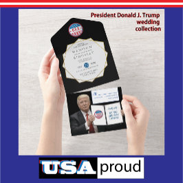 Präsident Trump 🇺 ✨ Patriotic Wedding Custom All In One Einladung