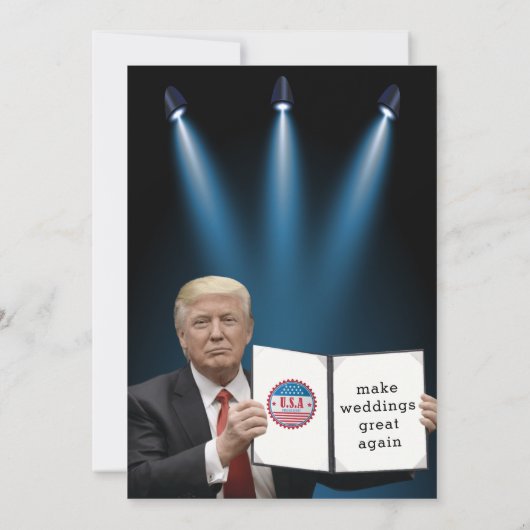 Präsident Trump 🇺 ✨ Patriotic Wedding Custom Einladung (Rückseite)