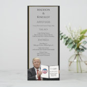 Präsident Trump 📜 Patriotic Wedding Custom Menükarte (Stehend Vorderseite)