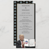 Präsident Trump 📜 Patriotic Wedding Custom Menükarte (Vorne/Hinten)