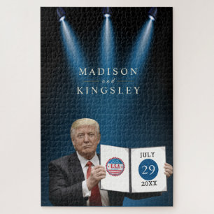 Präsident Trump 🇺 ✨ Patriotic Wedding Custom Puzzle