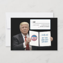 Präsident Trump 📜 Patriotic Wedding Custom RSVP Karte