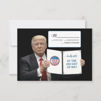 Präsident Trump 📜 Patriotic Wedding Custom RSVP Karte