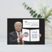 Präsident Trump 📜 Patriotic Wedding Custom RSVP Karte (Stehend Vorderseite)