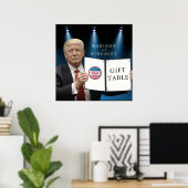 Präsident Trump 📜 Patriotic Wedding Gift Table Poster (Heimbüro)