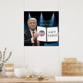 Präsident Trump 📜 Patriotic Wedding Gift Table Poster (Küche)