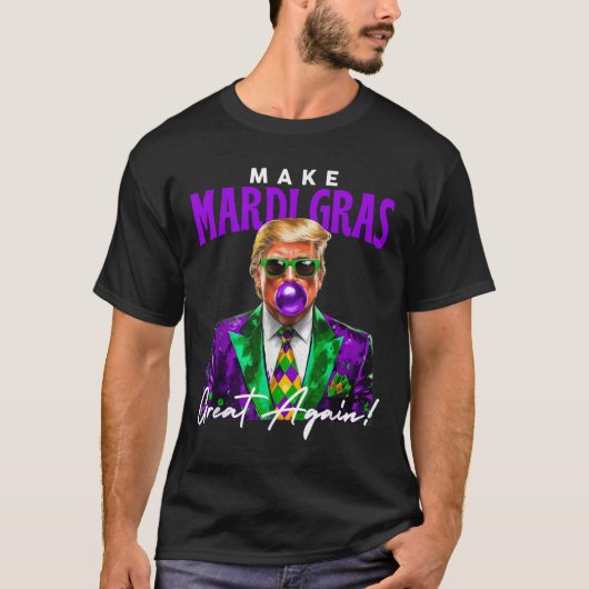 Präsident Trump Pop Art Mardi Gras New Orlean T-Shirt (Vorderseite)