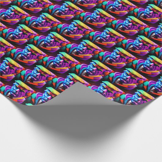 PRÄSIDENT TRUMP PSYCHEDLIC FARBEN GESCHENKPAPIER (Ecke)