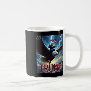 Präsident Trump reitet auf einem Adler. Patriotisc Kaffeetasse