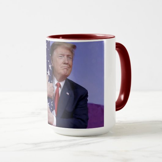 Präsident Trump rügt die amerikanische Flagge Tasse (VorderseiteRechts)