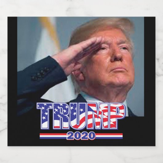 Präsident Trump Salutes - Trump 2020 Bierflaschenetikett (Einzelnes Label)