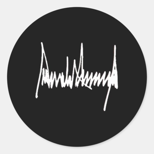 Präsident Trump Signature Verlassen Chest White Runder Aufkleber (Vorderseite)