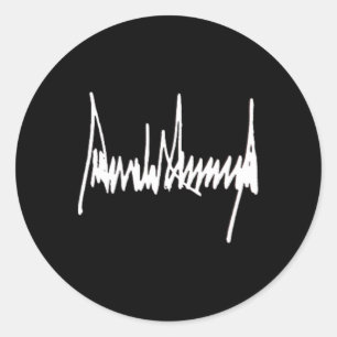 Präsident Trump Signature Verlassen Chest White Runder Aufkleber