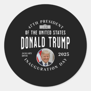 Präsident Trump Tag der Amtseinführung 2025 Runder Aufkleber