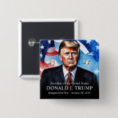 Präsident Trump: Tag der Amtseinführung Button (Vorne & Hinten)