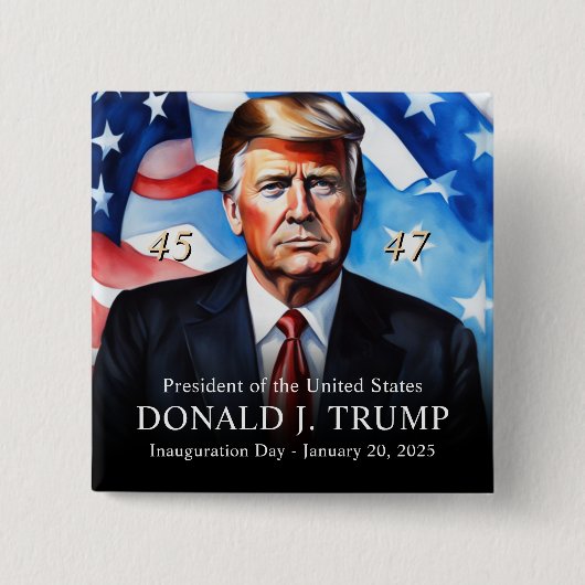 Präsident Trump: Tag der Amtseinführung Button (Vorderseite)