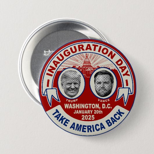 Präsident Trump Tag der Amtseinführung Souvenir Re Button (Vorne & Hinten)